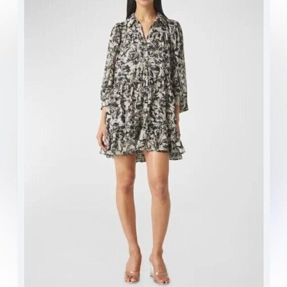 Calvin Klein Black and White Geometric Print Dress Size 4 - Picture 1 of 10